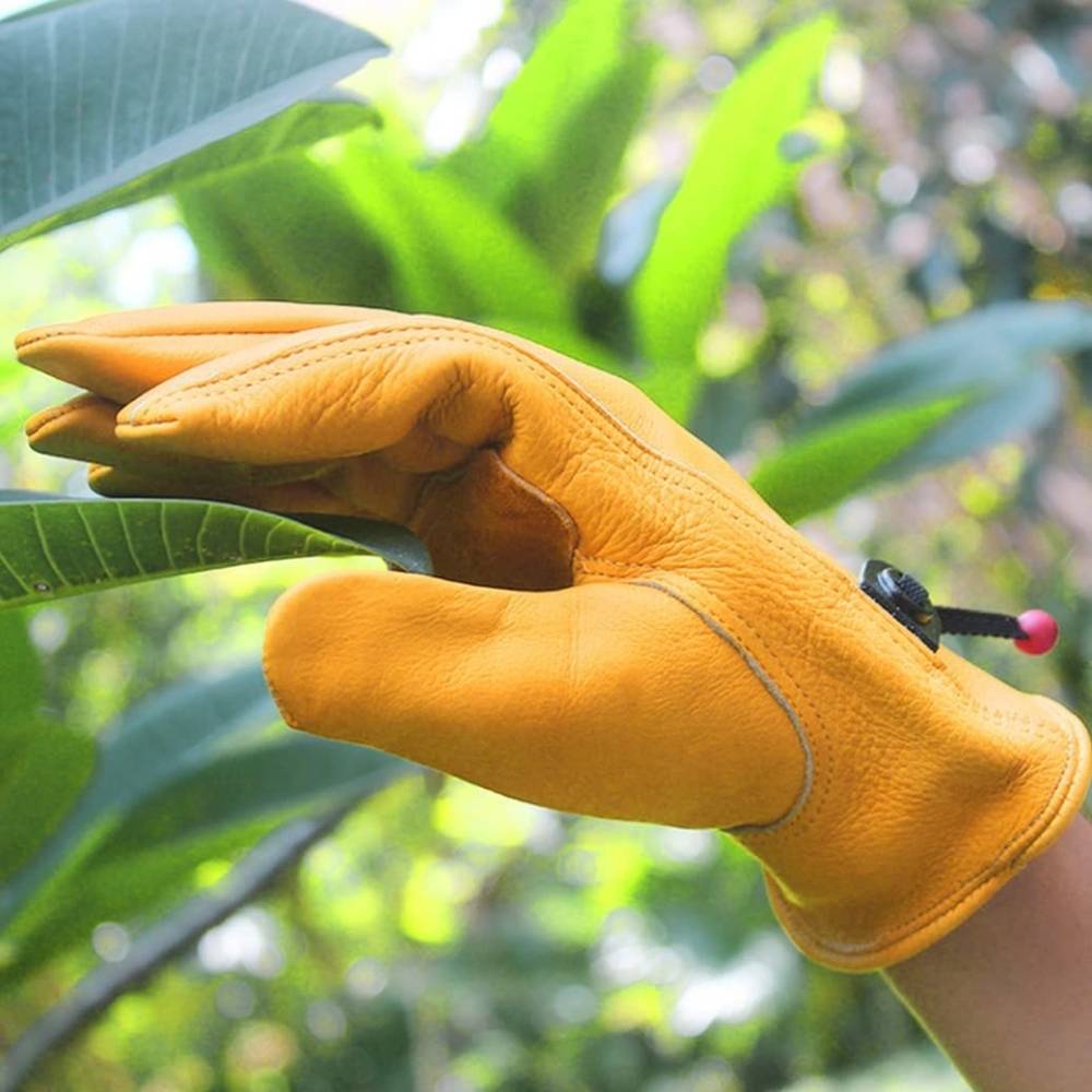 Leather Gardening Gloves: l-large: image 2