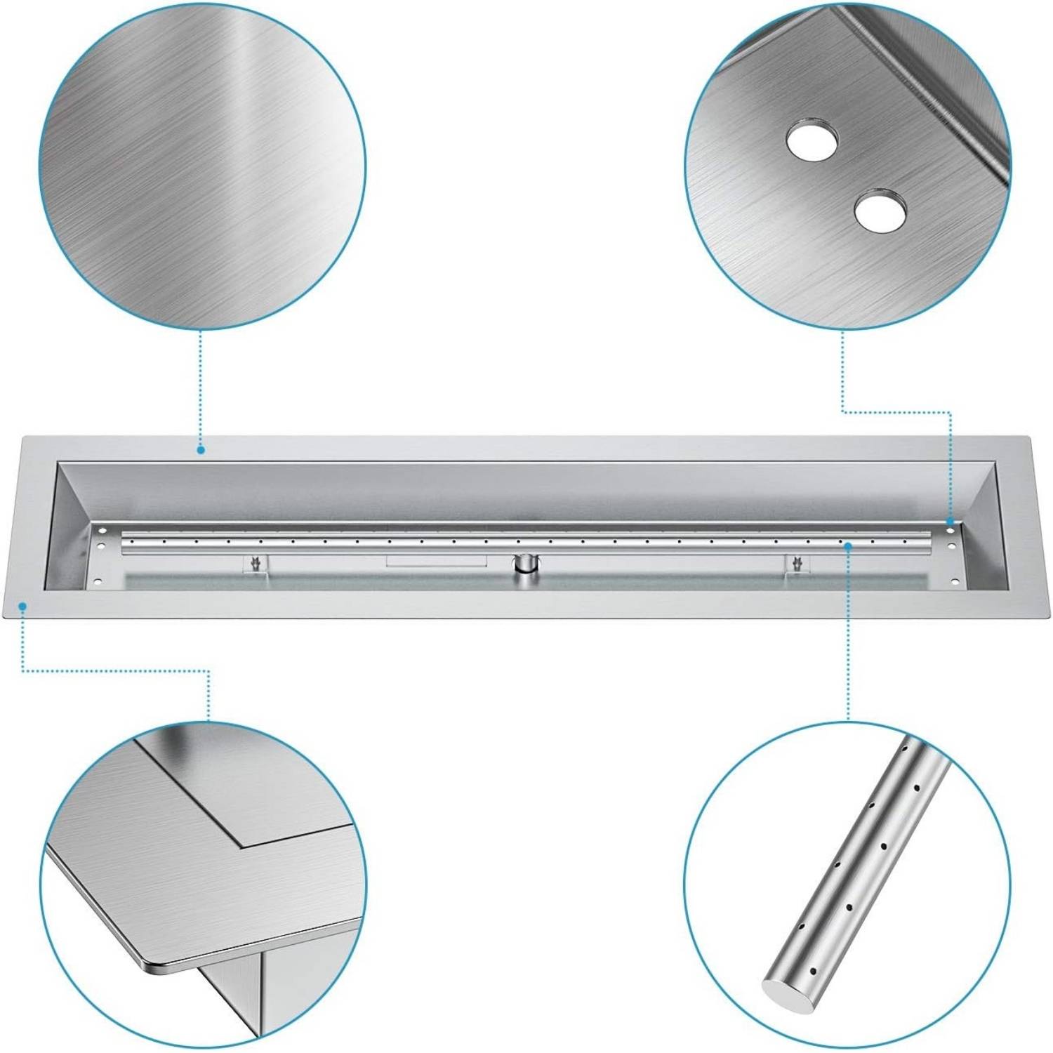 Fire Pit Burner Pan Kit: 76.2cm Linear Burner: image 8