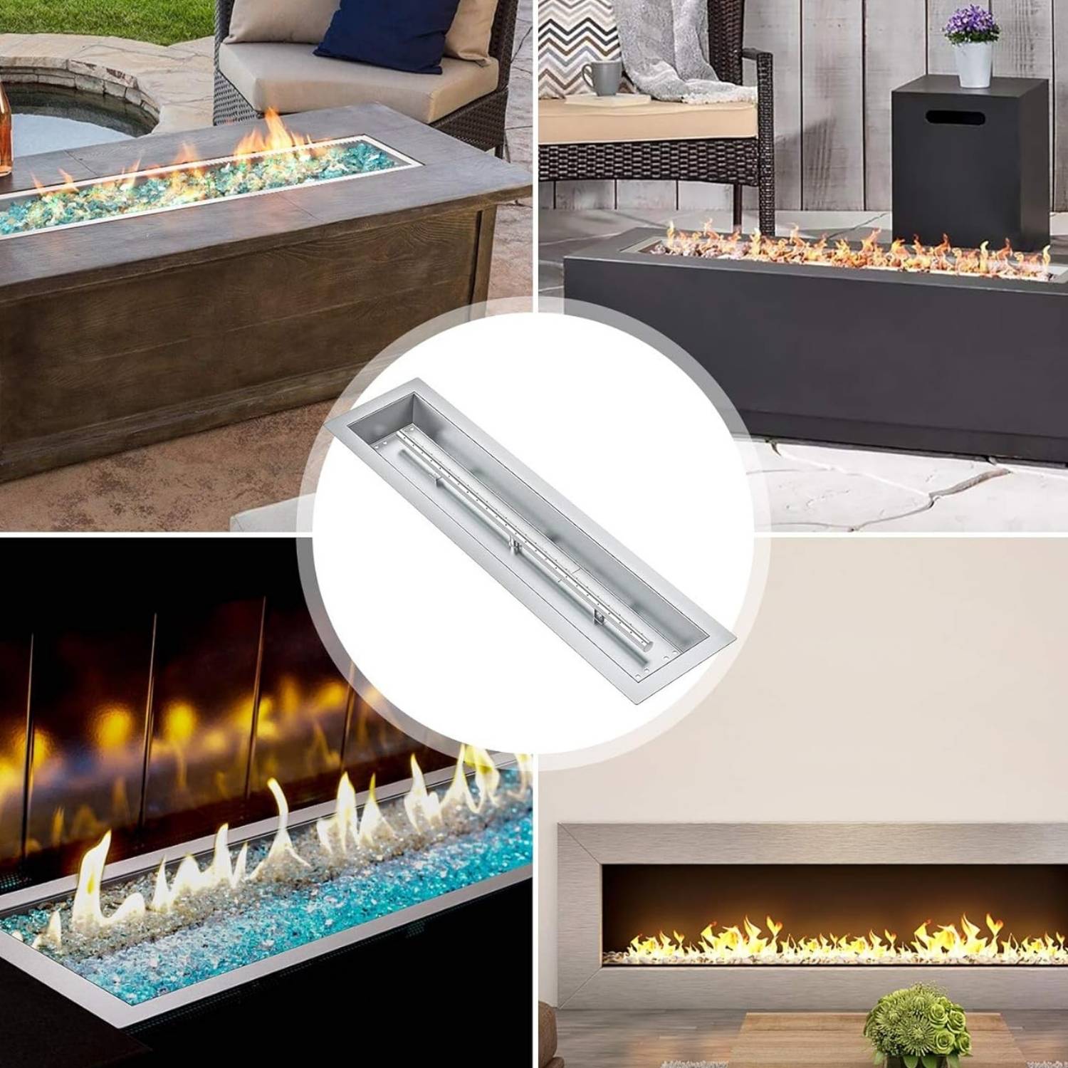 Fire Pit Burner Pan Kit: 76.2cm Linear Burner: image 6